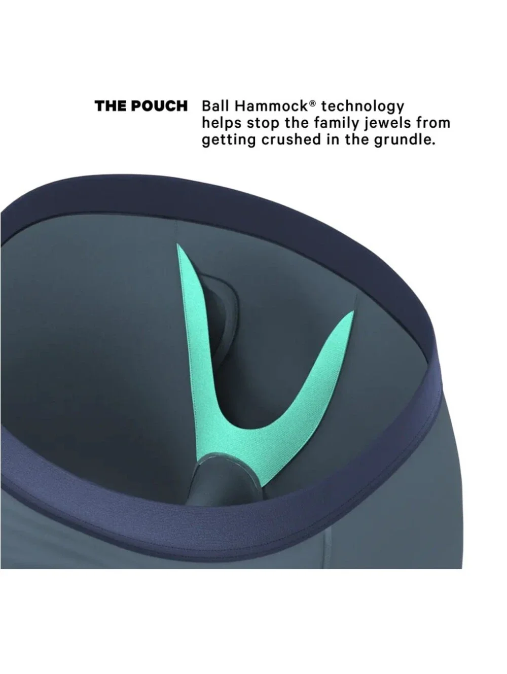 The Wake In The Lake - Tonal Teal Long Leg Ball Hammock Pouch Underwear W Fly